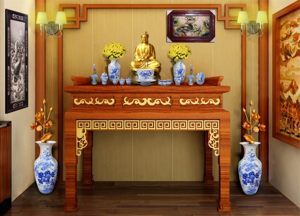 Tổng hợp các mẫu thiết kế phòng thờ Phật đẹp và ấn tượng nhất 2019